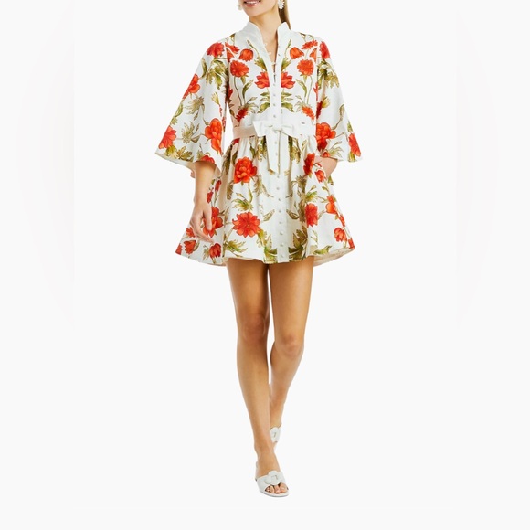 NWT Mestiza New York Carmen Floral Tie-Waist Mini Dress